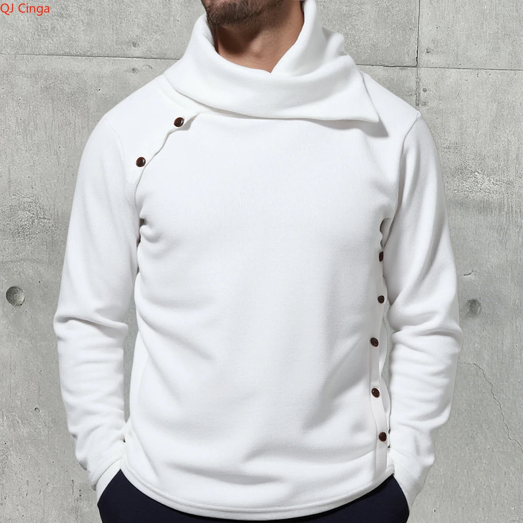 2026 Neuer Herren-Rollkragenpullover in Weiß, britischer schwarzer Pullover, asiatische Größen M-4XL. Graue Pullover