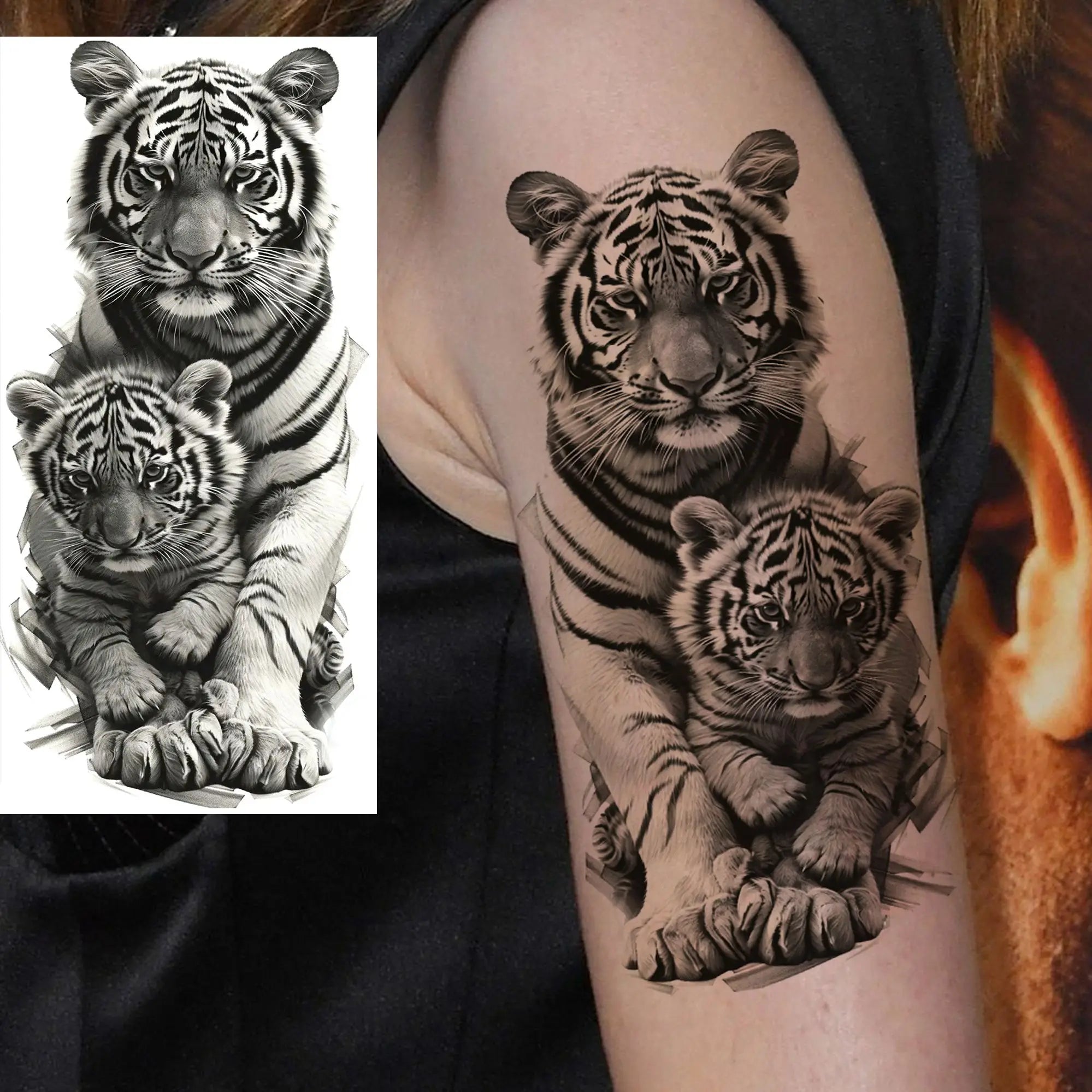 1 Blatt Kobra Schlange Drache Skorpion Temporäre Tattoos für Männer Frauen Wasserdicht Langlebig Löwe Tiger Wolf Fake Tattoo Aufkleber
