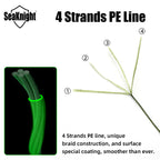 SeaKnight Brand 4-fach geflochtene Angelschnur 8-100LB Multifilament PE-Schnur 300M 500M 1000M Süßwasser Salzwasser Angeln Pesca