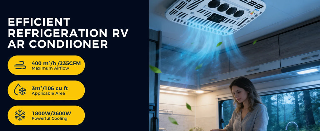 Sunster 12V/24V Schnelle Kühlung Dachklimaanlage Elektrisches Kühl-Wohnmobil-Dachparken für LKW-Wohnmobil-Kastenwagen-Wohnwagen-Reisemobil