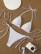 Sexy Micro-Bikini-Sets mit Perlenpunktdruck, Bademode 2026, Badeanzug für Damen, Strandkleidung, Damen Strand Sommer Bikini, zweiteiliger Badeanzug