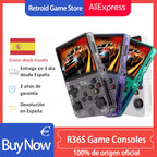 R36S Retro Handheld-Videospielkonsole Linux-System 3,5 Zoll IPS-Bildschirm Tragbarer Taschen-Videoplayer R35S 64GB 15000 Spiele