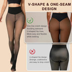 Einnaht-Fleece-Strumpfhose gefütterte Thermo-Leggings formgebender Kompressionsbund durchscheinende Strumpfhose transparente Fleece-Leggings große Größen