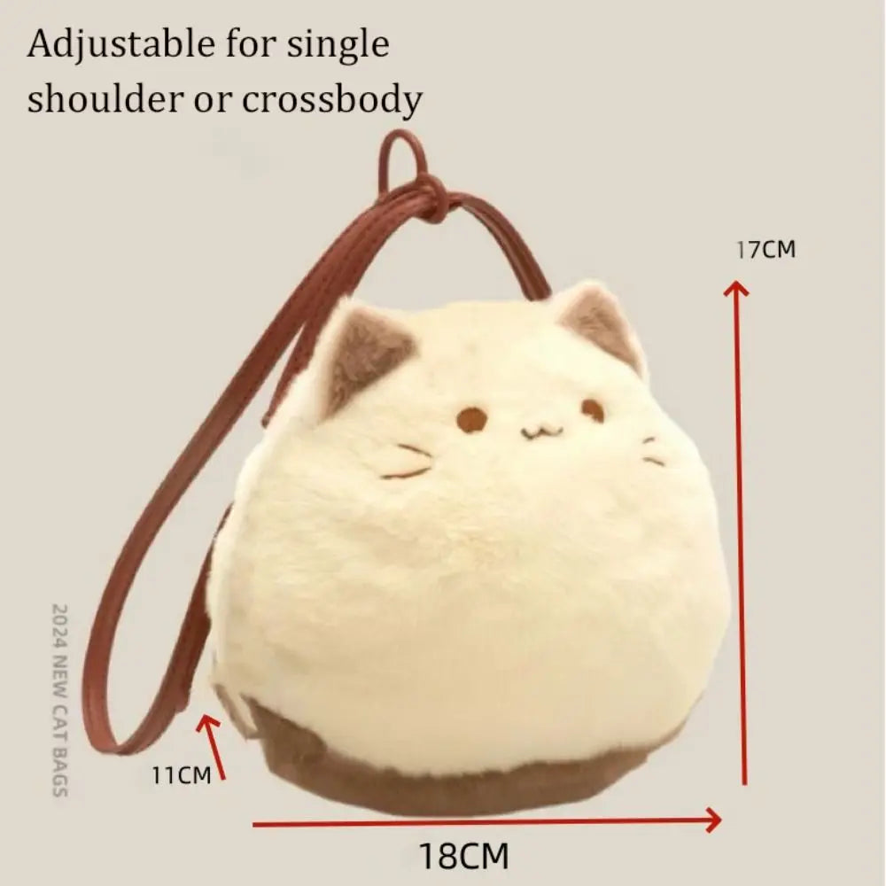 Süße Clutch Tasche Plüsch Rucksack Fellige Katzentasche Entzückende Kätzchen Handtasche für Frauen Kinder Cartoon 2025 Neue Kätzchen Handtasche
