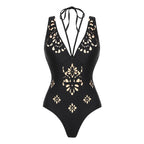 2tlg. bedruckter Badeanzug Damen Sexy Bademode Neuer Bikini mit langem Rock Damen Biquini Push Up Badeanzug Body Strandkleidung Strandtuch