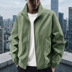 Herren Stehkragenjacke Frühling Atmungsaktiv Leicht Anti-Falten Windjacke Outdoor Sport Freizeit Schnelltrocknende Arbeitsjacken