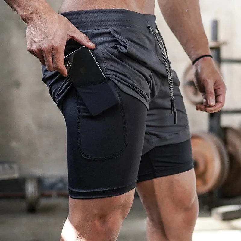 Camo Laufshorts Herren Fitnessstudio Sportshorts 2 in 1 Schnelltrocknende Workout Trainings Gym Fitness Jogging Kurze Hosen Sommer Herren Shorts Hauptbild