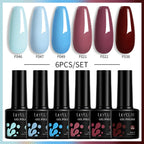 LILYCUTE 6PCS Gel-Nagellack-Set Sommer Neon Nagellack-Gel-Kits für DIY Nagel Semi-Permanenter UV-Lampe Gellack Nagellack-Set