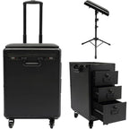 Rollender Make-up-Trolley mit Tattoo-Armlehnenständer, Beauty-Trolley mit 3 Schubladen, 4 Universalrädern und Zahlenschloss