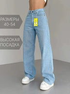 High Waist Straight Leg Jeans Große Größen Modische Frühling Herbst Lange Hosen Bequemer Freizeitstil Russische grenzüberschreitende Mode
