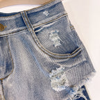 Women's Summer Sexy High Waist Denim Shorts 2025 Female Fashion Hollow Out Hole Hot Pants Short Jeans