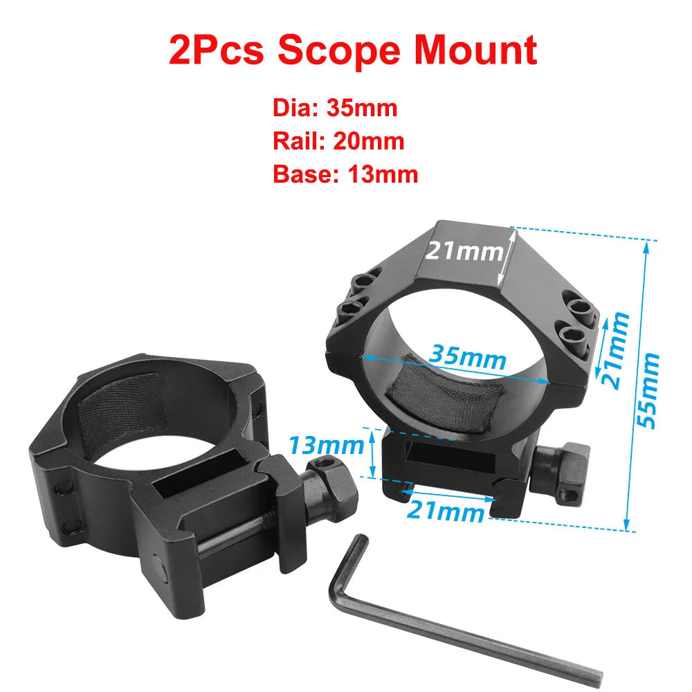 2 Stück Zielfernrohrmontagering für Durchmesser 25,4 mm 30 mm 35 mm taktisches Zielfernrohr Taschenlampe 11 mm 20 mm Picatinny-Schienenmontagezubehör