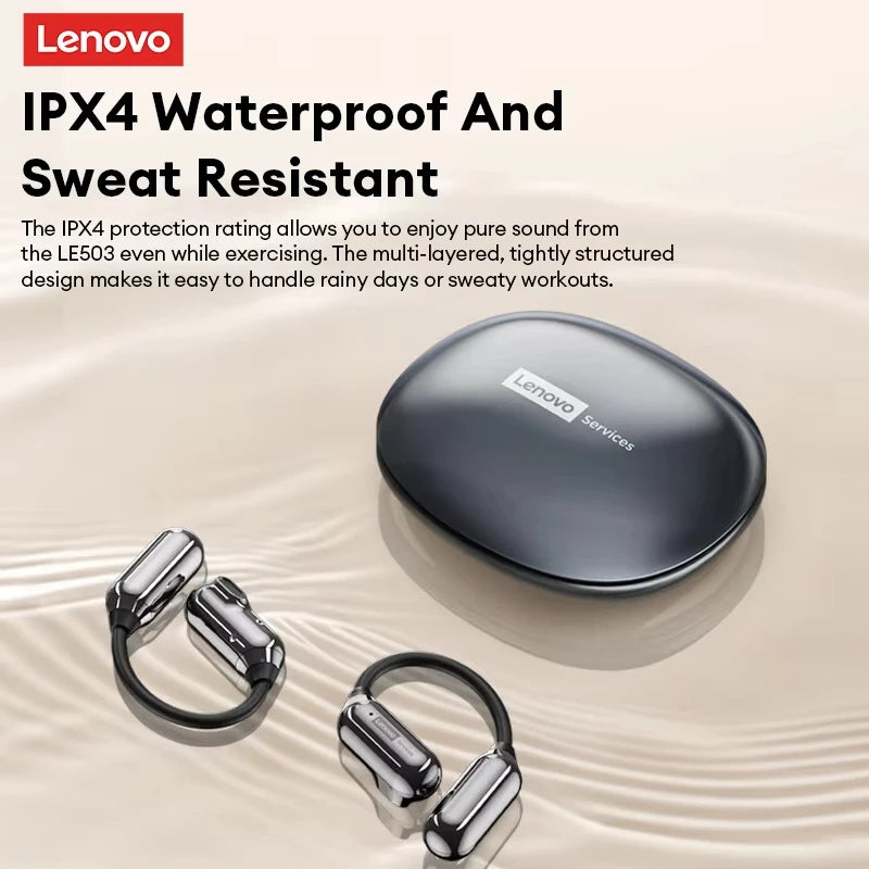 Lenovo LE503 OWS Kabellose Ohrhörer Bluetooth V6.0 Open-Ear Kopfhörer ENC Geräuschunterdrückung Earbuds Wasserdicht Lange Akkulaufzeit