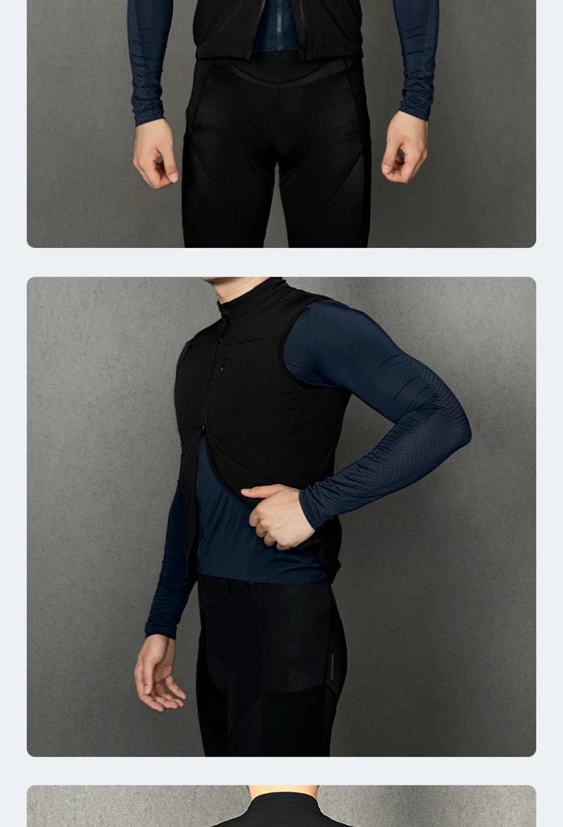 YKYWBIKE Herren Radsport Gelit Thermo-Fleece Fahrrad Windjacke Ärmellose Weste Winddicht Wasserdicht Radfahren