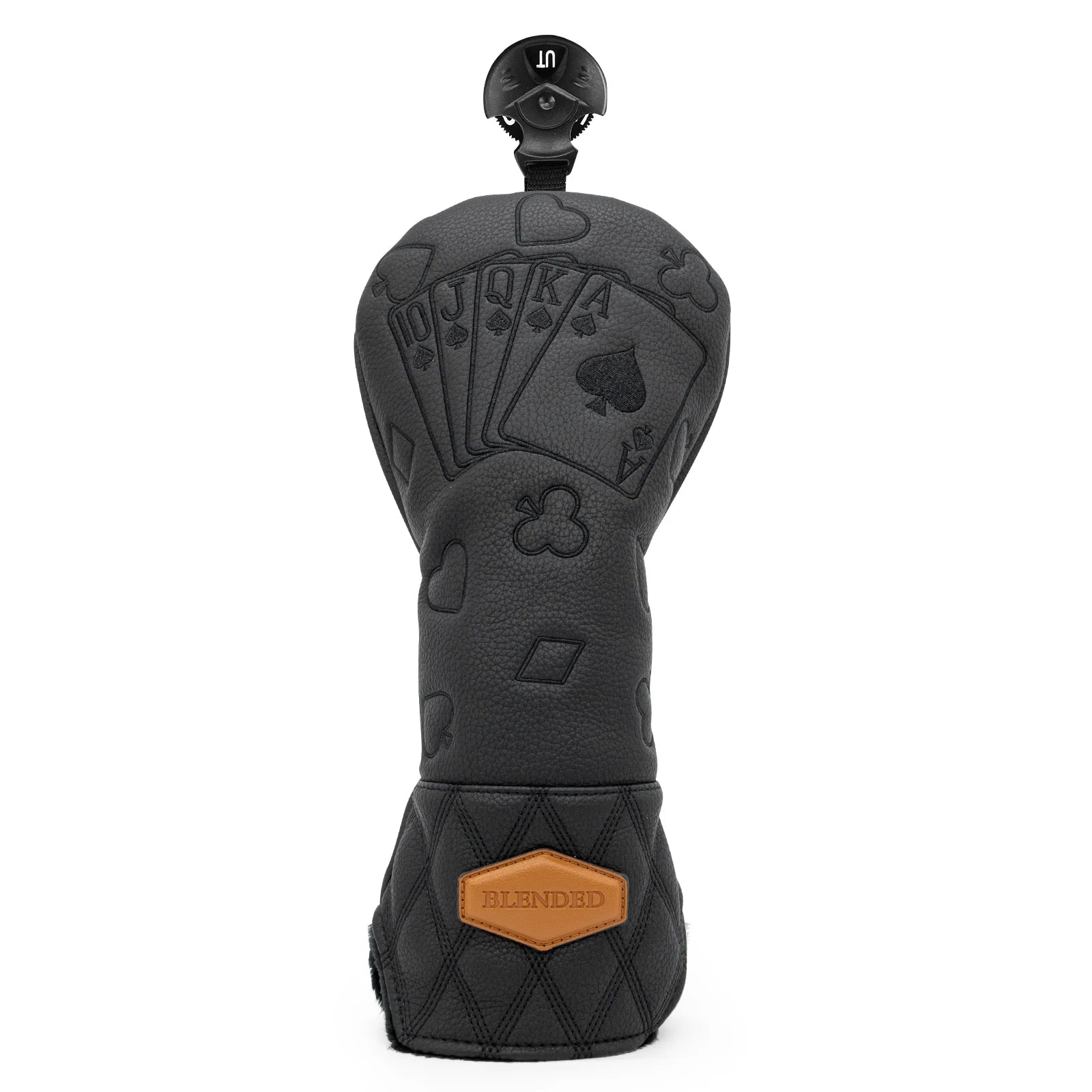Black Lucky Poker Design Hochwertige Headcovers Bestickung Golfschläger Driver Head Fairwayholz Hybrid Headcovers 3 Holz Headc