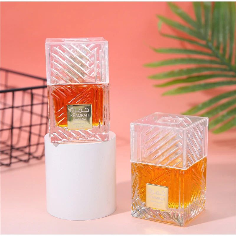 Khamrah Duft Parfüm Eau De Toilette Geschenkbox 100ml Unisex Arabischer Oud Duft Gourmand Duft Langanhaltendes Parfüm für Unisex