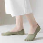 5 Paar Damen Socken Atmungsaktive Unsichtbare Silikon Anti-Rutsch Einfarbige Bootssocken Bequeme Hochwertige No-Show Socken Ultra-dünn