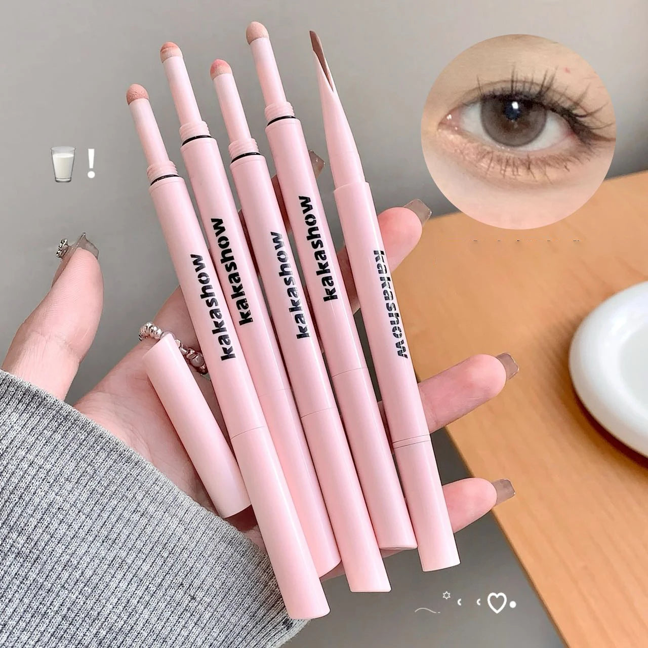 Doppelseitiger Lying Silkworm Eyeliner Pencil Diamond Glitter Matt Aegyosal Pen Aufhellende Creme-Lidschatten-Highlighter-Augen-Make-up