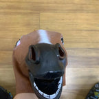 Herren Braunes Pferd Masken Mädchen Lustige Pferdekopfmaske Latex Tiermaske Neuheit Halloween Cosplay Kostüme Kopfbedeckung Mascara De Latex