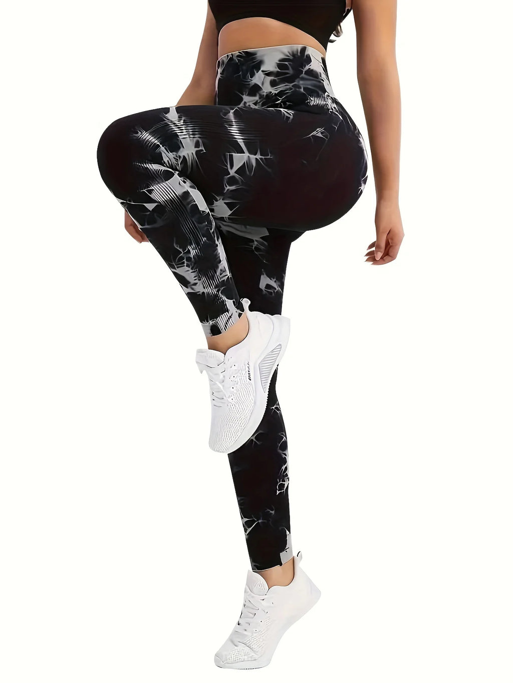 CZGUKE 2-teilige Damen Tie-Dye-Hose Sport Leggings Nahtlos High Waist Push-up Damen Fitness- und Trainingskleidung