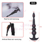 3-10cm Großer Analsex Plug mit Schwanz Sexspielzeug für Erwachsene Spiele Paare DIY Cosplay Großer Butt Plug Silikon Weich Lang Anal Beads Frauen