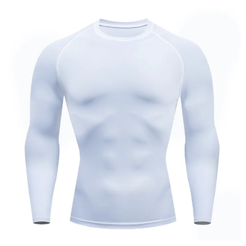 Men Compression Running T-shirt Fitness Tight Long Sleeve Sport Shirts Training Jogging Tops Gym Sportswear Dry Fit Rashgard
