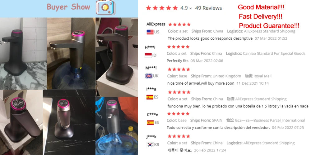 Automatischer Wasserspender, elektrische Wasserpumpe, Tastensteuerung, USB-Ladefunktion, tragbar für Küche, Büro, Outdoor, Getränkespender