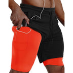 Herren Sportshorts Sportbekleidung Doppellagige Laufshorts 2-in-1 Badehosen Sommer Fitnessstudio Training Jogging Short Pants Herren