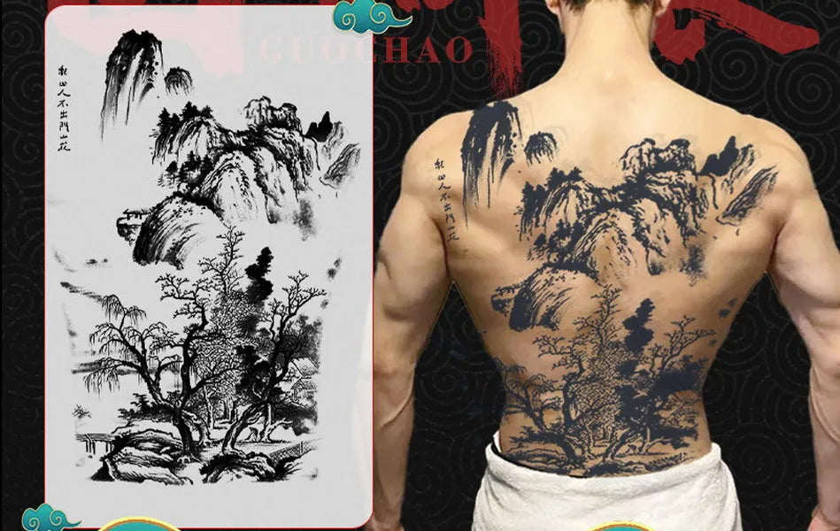 Magic Juice Tinte Wasserdichte Tattoo Aufkleber Große Größe Kräutersaft Temporäre Tattoos Männer Body Art Drache Tiger