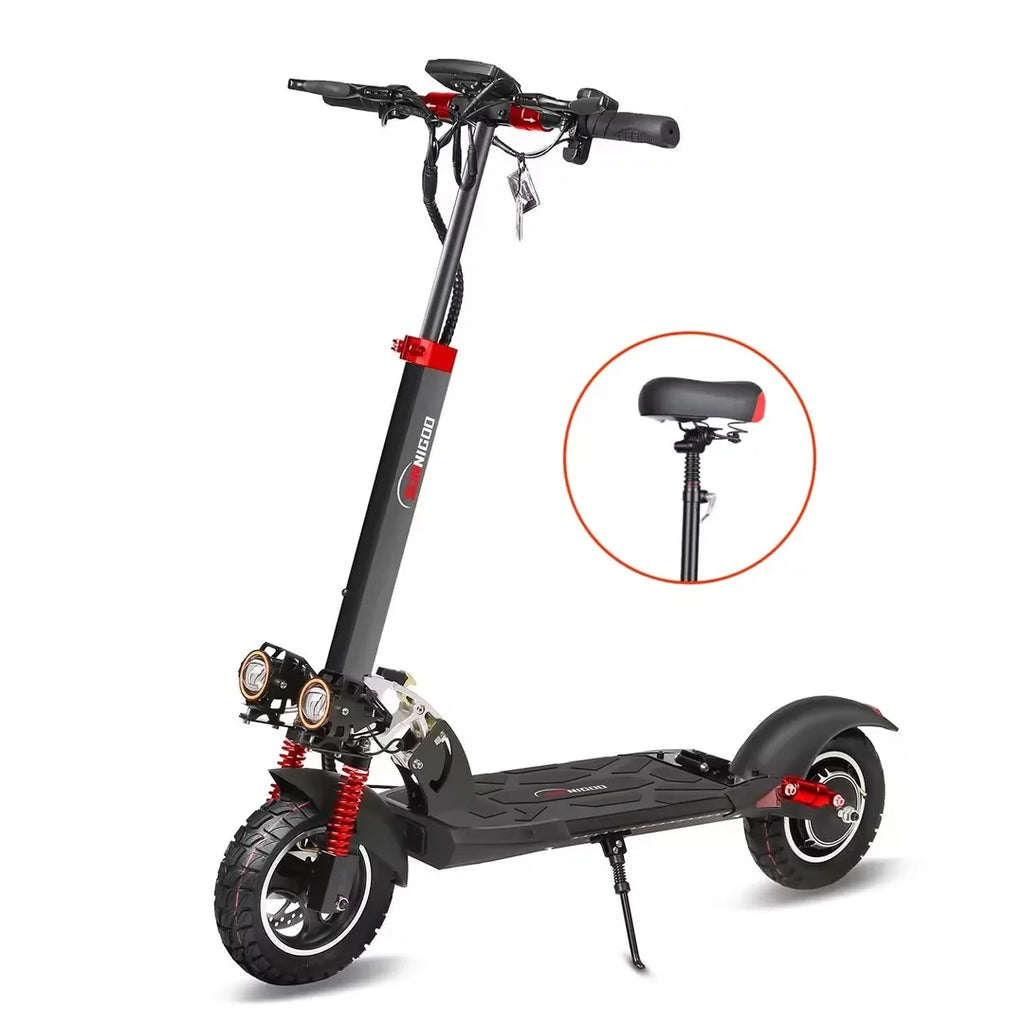 SUNNIGOO 800W Elektroroller für Erwachsene – 25 km/h hohe Geschwindigkeit, 45-55 km große Reichweite, 10 Zoll Offroad-Reifen, faltbarer Pendler-E-Scooter