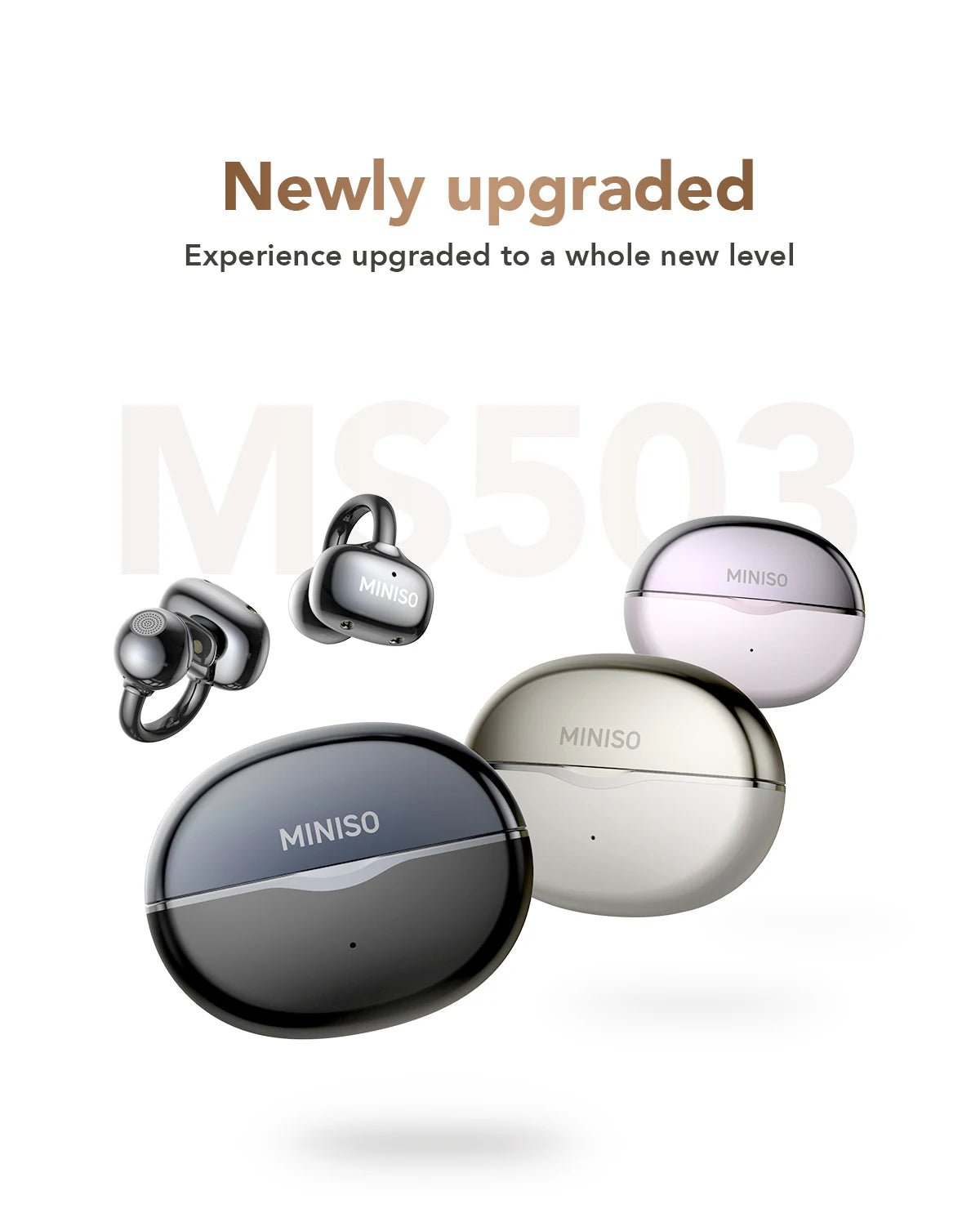 MINISO MS503 Kabellose Bluetooth-Kopfhörer KI-Übersetzungs-Ohrhörer Outdoor-Sport-Kopfhörer Klarer Klang Kopfhörer Weich Bequem