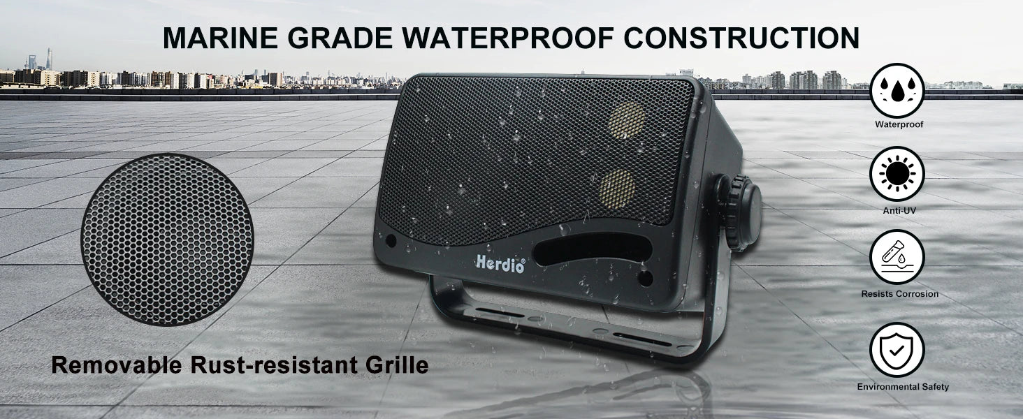 Herdio 3.5'' 2 STÜCK Passive Outdoor-Lautsprecher, kabelgebunden, wasserdicht, 200W, 3-Wege, hochwertige montierbare Wandlautsprecher mit überragendem Klang
