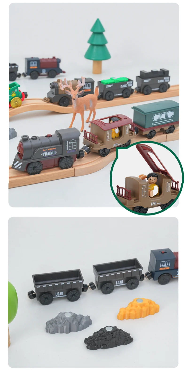 Neues elektrisches Eisenbahnset, kompatibel mit Thomas Holzeisenbahn Schienen Zugspielzeug für Kinder Weihnachtsgeburtstagsgeschenk