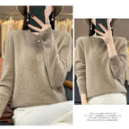 100 % Merinowolle Pullover Damen O-Ausschnitt Kaschmir Strickwaren Female Pullover Herbst Winter Freizeit Oberteile Einfarbig Weiche Kleidung