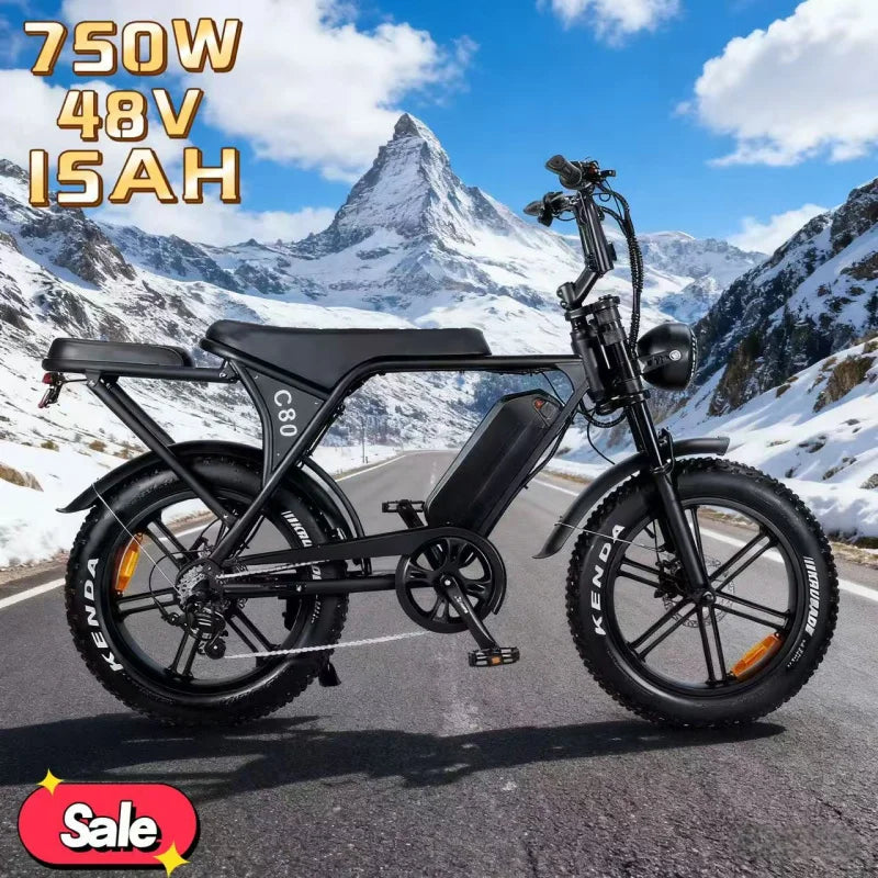 Hochwertiges Elektromotorrad, 750-W-Motor, 48-V-15-Ah-Akku, kann als Transportmittel und Offroad-E-Bike verwendet werden
