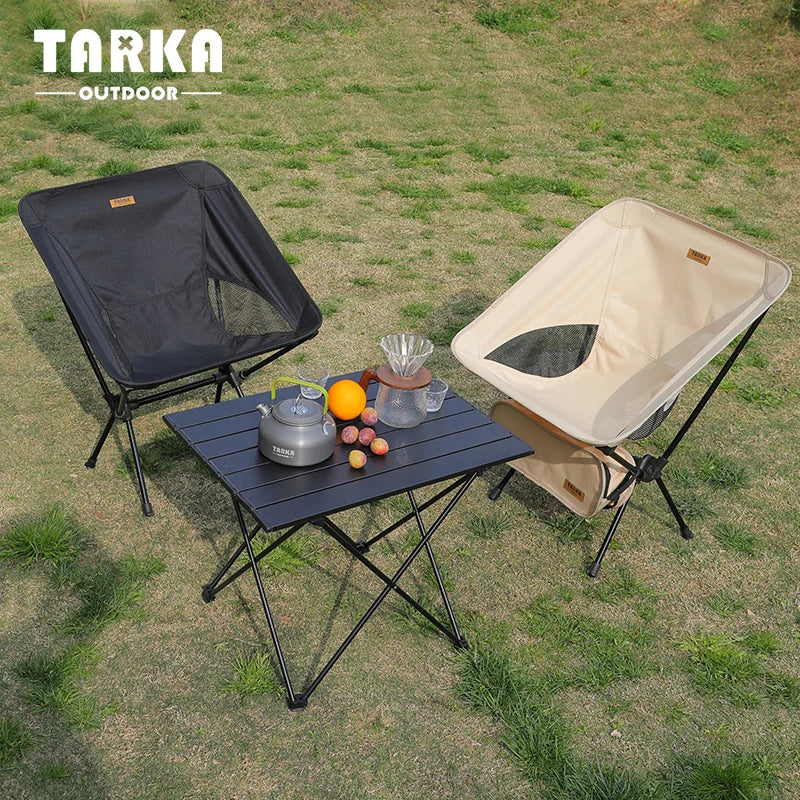 TARKA Faltbare Campingstühle Set Leichter Klappstuhl Ultraleichte Rucksack-Mondstühle für Garten Picknick Strand Angeln