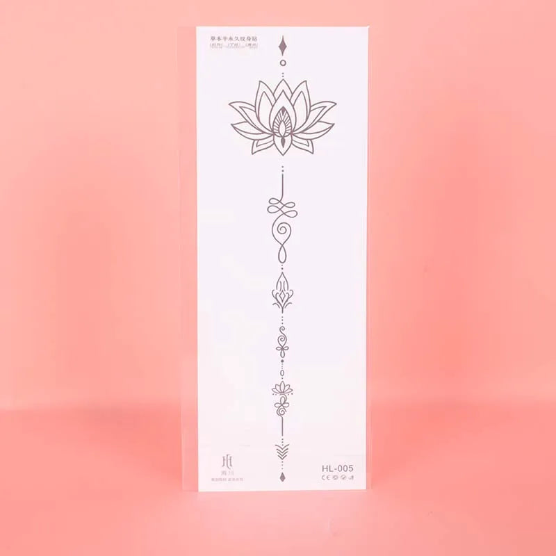 Lotusblume Wasserdichtes Realistisches Temporäres Tattoo, Hält 1-2 Wochen, für die Brust, Halbpermanentes Fake-Tattoo