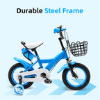 12-Zoll-Kinderfahrrad, Blau, Stabiles Radfahren, Zuverlässiges Bremssystem, Weicher Sitz für Kleinkinder von 2-4 Jahren