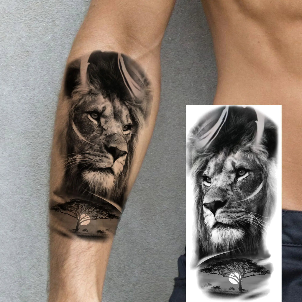 1 Blatt Kobra Schlange Drache Skorpion Temporäre Tattoos für Männer Frauen Wasserdicht Langlebig Löwe Tiger Wolf Fake Tattoo Aufkleber