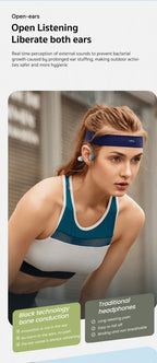 ERAZER XF22 Kopfhörer Bluetooth 5.4 Sport Wireless Kopfhörer Knochenschall-Headsets mit Mikrofon Nackenbügel-Kopfhörer