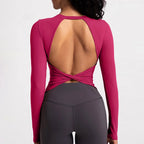 Cloud Hide Black Beauty Back Yoga Shirts Damen Langarmbluse Übergröße Sport Gym Fitness Top Laufshirt Workout Shirt