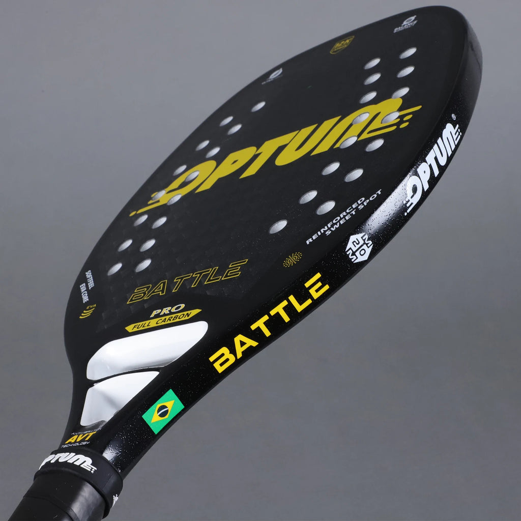 OPTUM BATTLE 12K Carbonfaser-Strandtennisschläger mit rauer Oberfläche und Abdeckungstasche