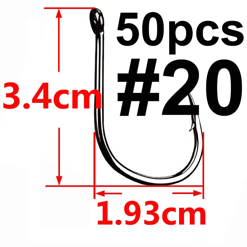 100/50/25 Stück Iseama Karpfenangelhaken, Offset Circle Hook, Einzel-Fliegenangelhaken, Widerhaken, Meeresangelhaken, Zubehör
