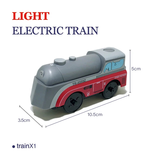 Elektrische Zuglokomotive Magnetisches Auto Druckguss-Modell Steckplatz passend für alle Marken Holzzugschienenbahn für Kinder Spielzeug W02