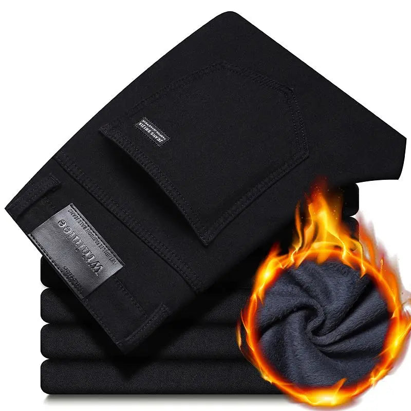Wthinlee Neue Business-Herrenjeans Lässige Gerade Stretch Fashion Klassische Blau-Schwarze Arbeitsjeans Hose Männer Kleidung