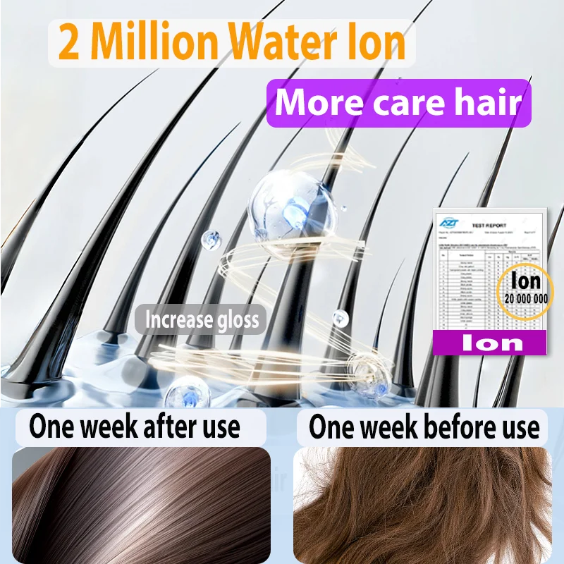 2-in-1 Hair Dryer and Flat Iron Dual Heat Negative Ion Hair Styler for Quick Drying and Straightening Travel Friendly Home Use