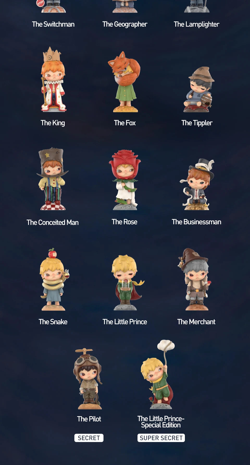 POP MART Hirono x Le Petit Prince Serie Blind Box Spielzeug Mystery Box Mistery Caixa Actionfigur Überraschung Süßes Modell Geburtstagsgeschenk