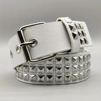 Fashion New Square Bead Rivet Belt Metal Pyramid Belt Men and Women Punk Hardware Jeans Belt Y2K Belt Designer Belt Women's Belt