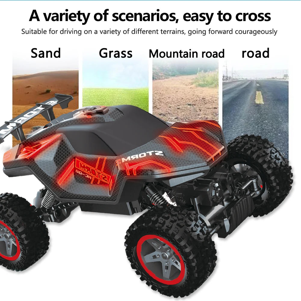 4WD RC Drift-Auto mit Musik, LED-Lichtern, 2.4G Gesten-Funkfernbedienung, Sprüh-Stunt-Auto, 360° drehbares Kletterauto, Spielzeuggeschenk