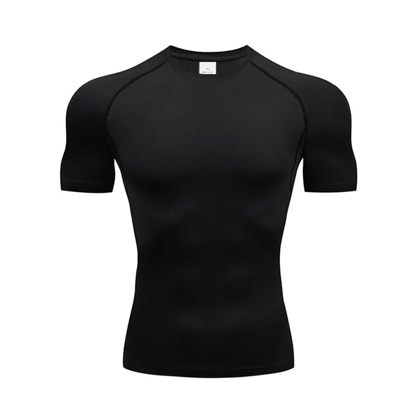 Herren Kompressionsshirt Kurzarm Langarm Schnelltrocknend | Allseason Workout Top für Fitnessstudio Laufen Fitness UV-Schutz